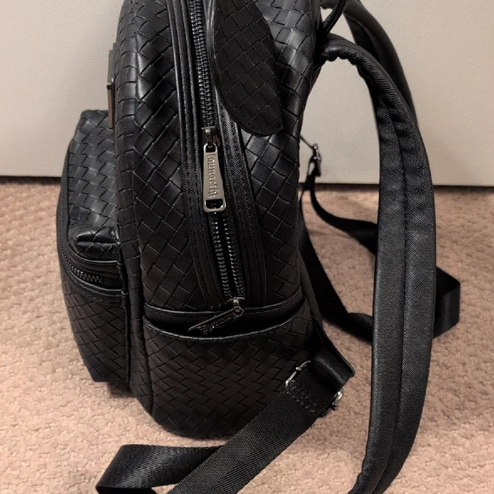 Loungefly Disney Parks Mickey Black Woven Backpack Like New (Wallet In Closet) - Picture 6 of 8